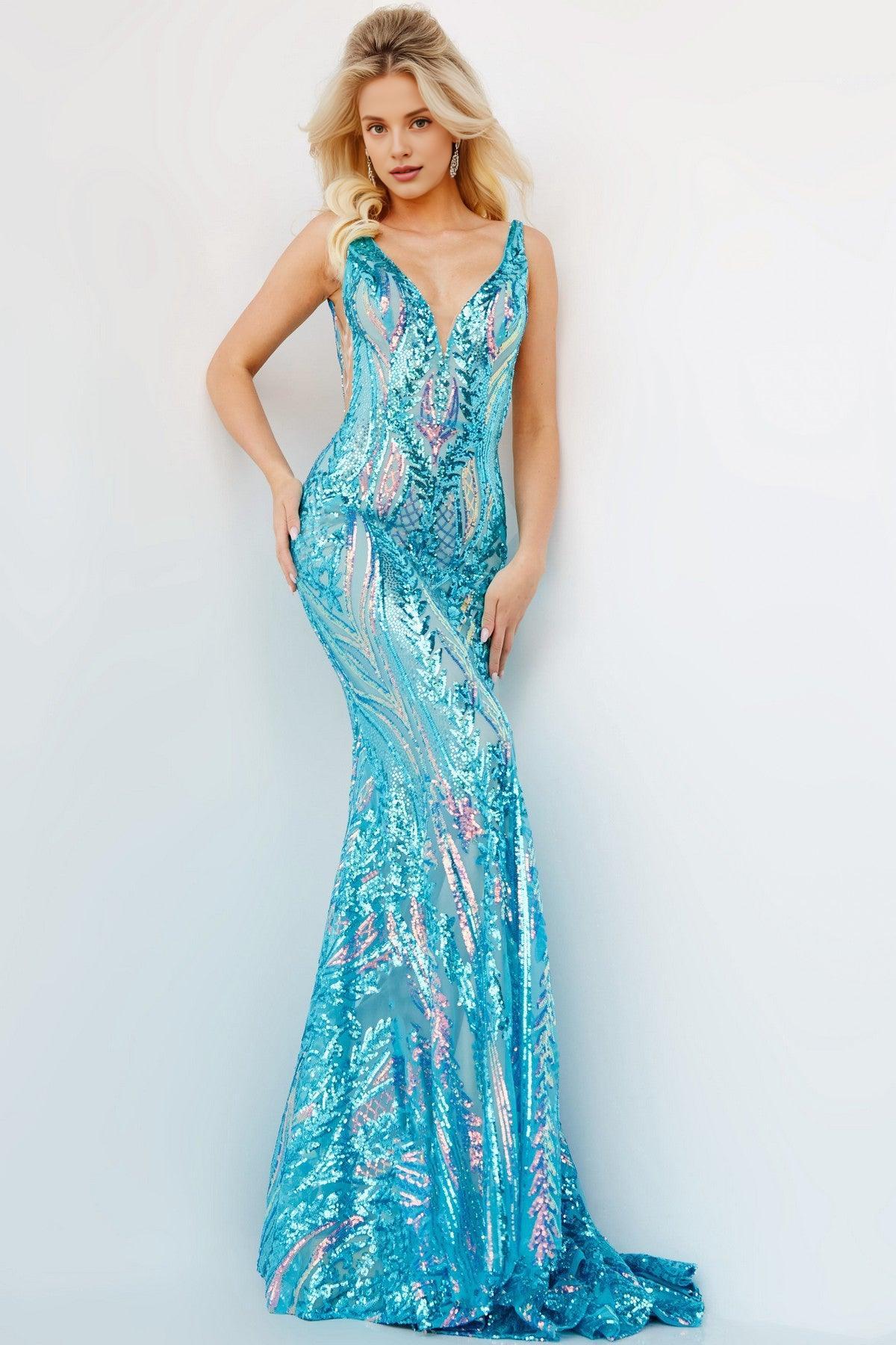 Dress Mermaid/Trumpet Sweep/Brush Train Formal Sleeveless Prom Dress Sequin Green Evening Dress