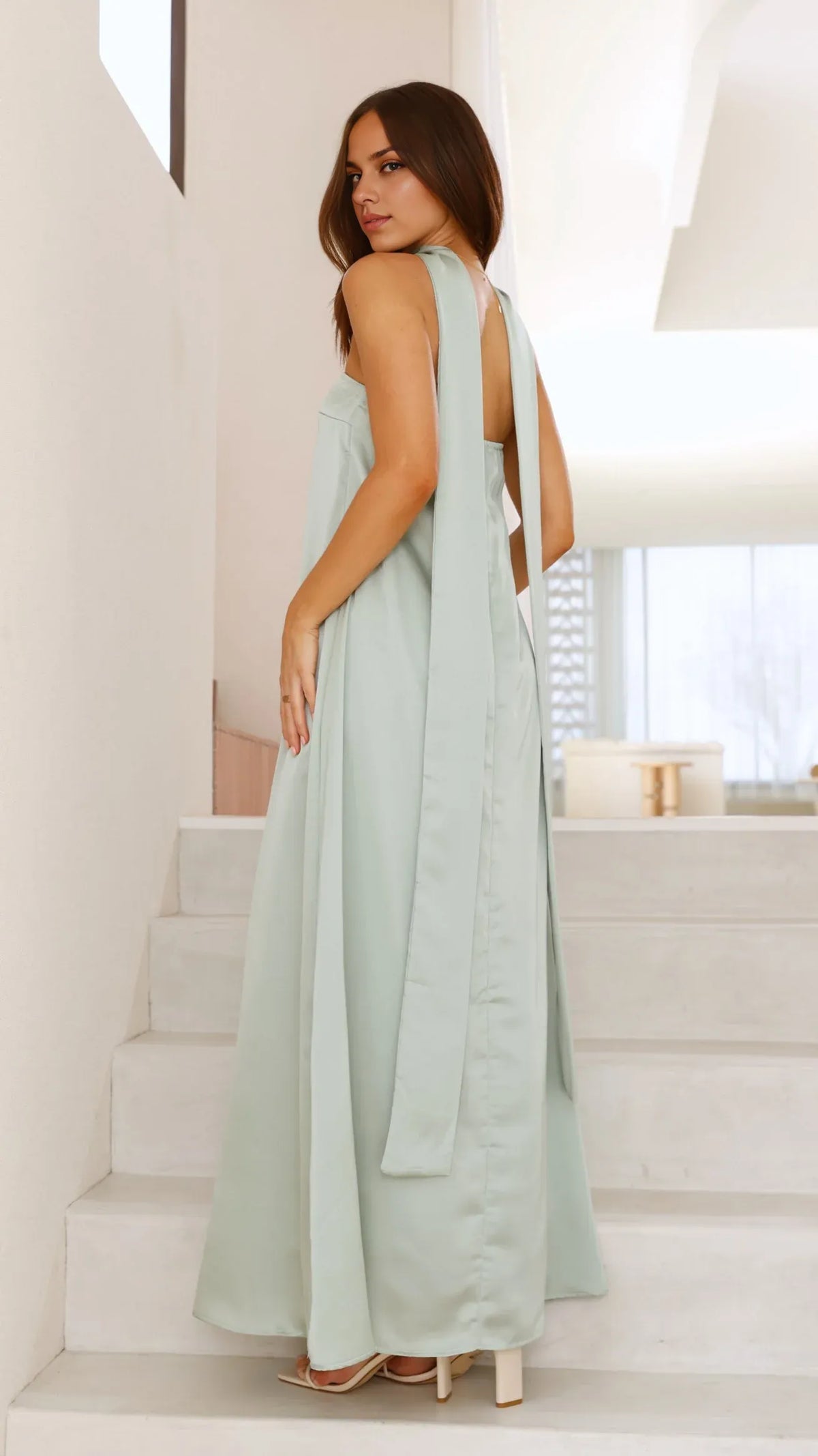 Dress Minimalist Strapless Scarf Maxi Dress Yellow Straight Tube Sleeveless Satin Solid Color Prom Dress