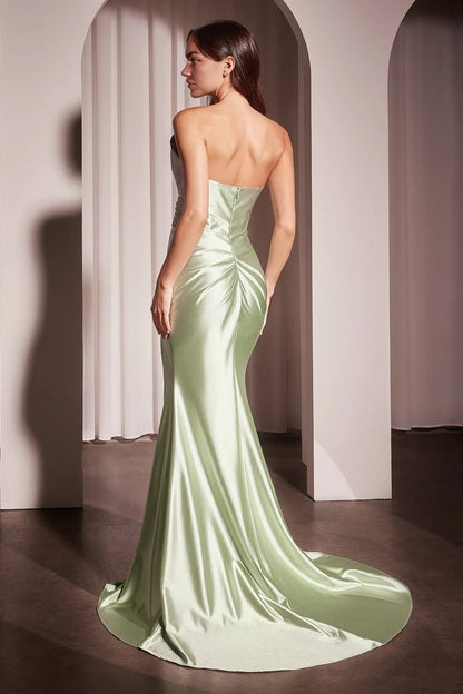 Dress Modern Long Pleated Formal Dress Sleeveless Mermaid/Trumpet Prom Dress With Hight Slit