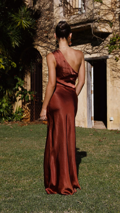 Dress Modern One Shoulder Maxi Dress Lilac Sheath Sleeveless Solid Color Side Leg Split Prom Dress