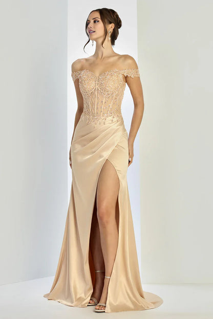 Dress Off-the-Shoulder Sweetheart Long Evening Dress Mermaid Beaded Formal Floor Length Corset Prom Dress With Slit