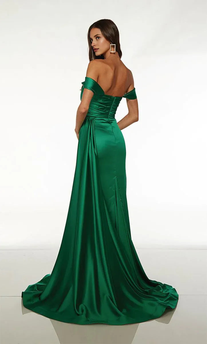 Dress Off the Shoulder Evening Dress Mermaid/Trumpet Sleeveless Sweep/Brush Train Prom Dress