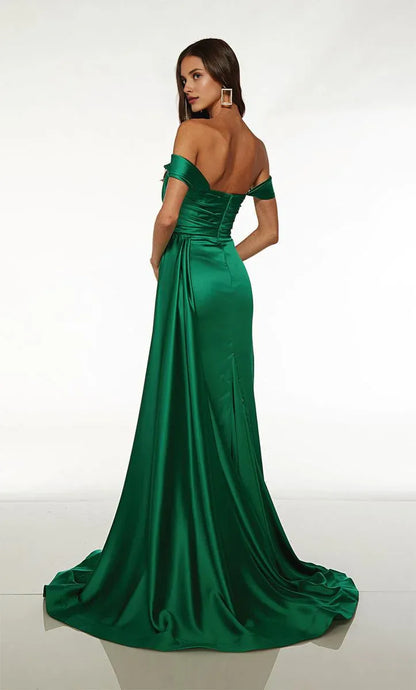 Dress Off the Shoulder Evening Dress Mermaid/Trumpet Sleeveless Sweep/Brush Train Prom Dress