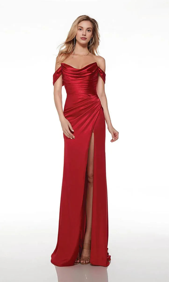 Dress Off the Shoulder Evening Dress Mermaid/Trumpet Sleeveless Sweep/Brush Train Prom Dress