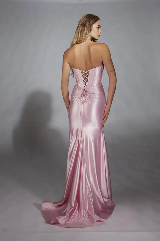 Dress Off the Shoulder Strapless Evening Dress Sleeveless Sweep/Brush Train Prom Dress