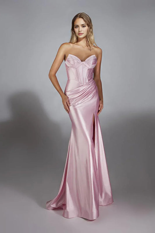 Dress Off the Shoulder Strapless Evening Dress Sleeveless Sweep/Brush Train Prom Dress