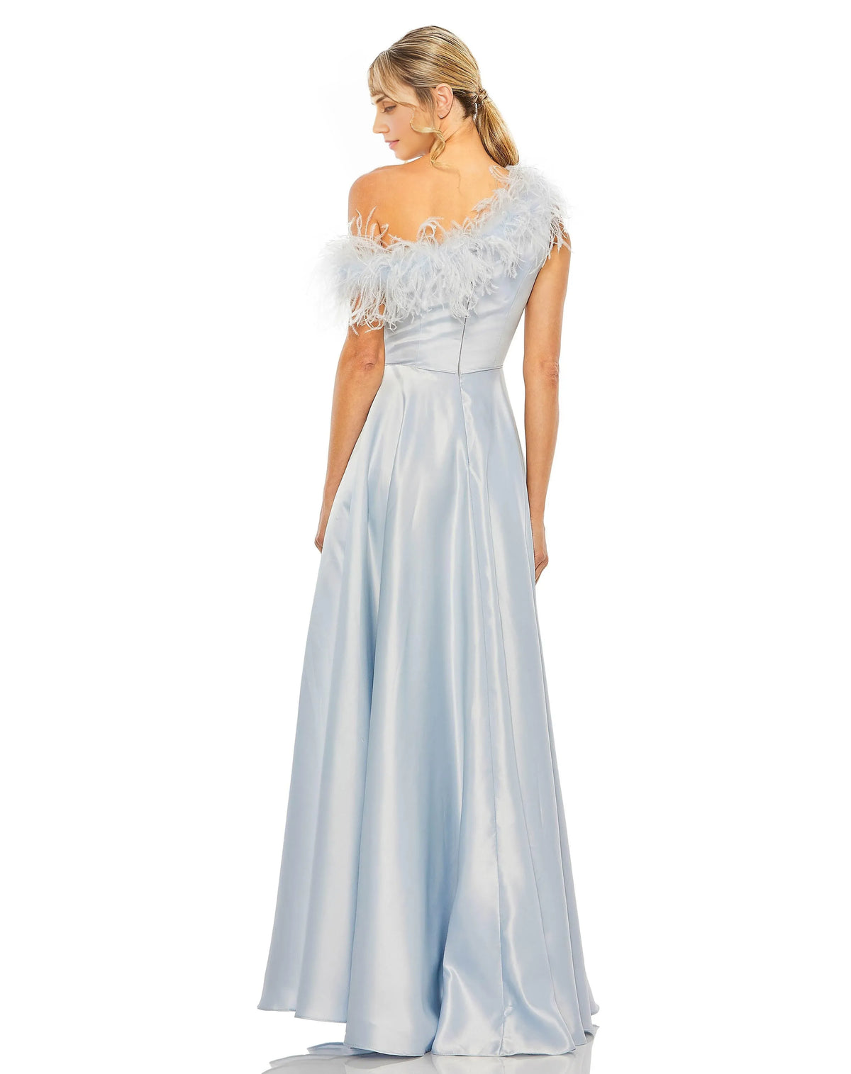Dress One Shoulder Feather Prom Gown Satin Classic A-line Hot Pink Mother of the Bride Dress
