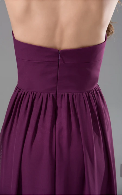 Dress Plunged Chiffon Sheath Backless Dress With Pleats Prom Dress Formal Wear Dresses