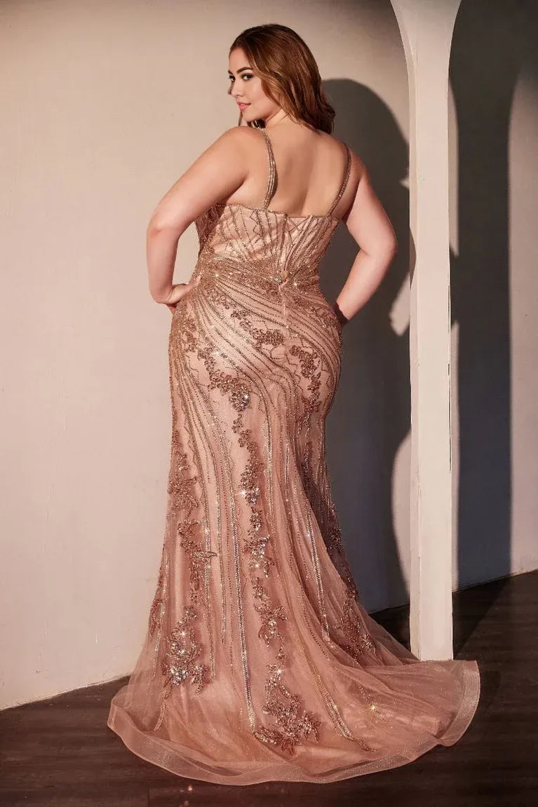 Dress Plus Size Black Mesh Gown Spaghetti Straps Plunging V Neck Sequin Embroidered Lace And A Mermaid Silhouette Prom Dress
