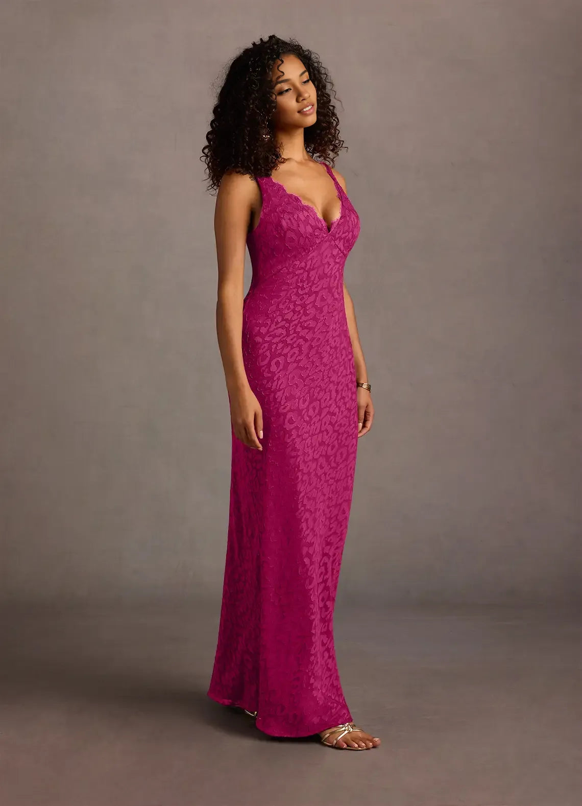 Dress Regular Straps Deep V Neck Elegant Lace Appliques Maxi Dress Sleeveless Mermaid Backless Prom Dress