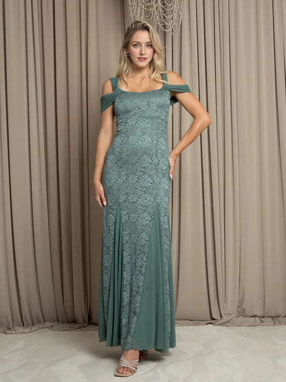 Dress Regular Straps Formal Zipper Up Prom Dress Sleeveless Floor Length Evening Dress With Lace Appliques