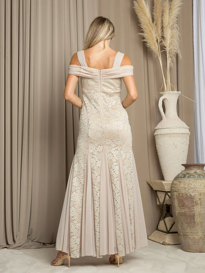 Dress Regular Straps Formal Zipper Up Prom Dress Sleeveless Floor Length Evening Dress With Lace Appliques