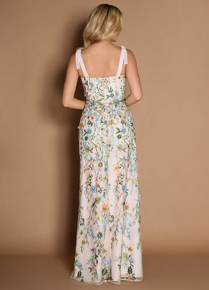 Dress Regular Straps Sweetheart Elegant Maxi Dress Prom Dress Backless Romantic Flower Mermaid Evening Dress