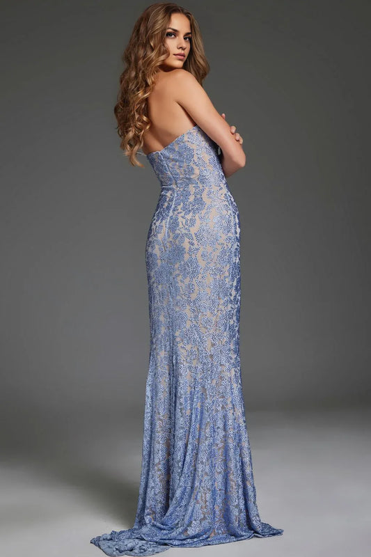Dress Romantic Lace Appliques Long One Shoulder Evening Gown Formal Dress Sleeveless Prom Dress With Hight Slit