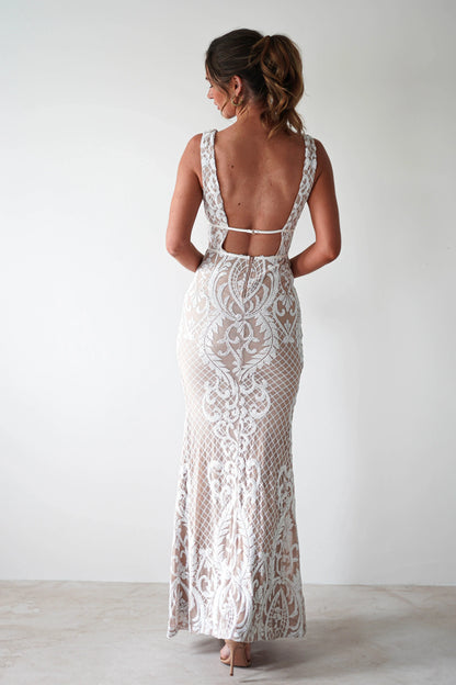 Dress Sexy Deep V Neck Mermaid Trumpet Sequin Gown Sleeveless Backless Floor-Length Prom Dress