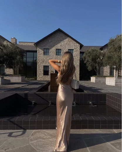 Dress Sexy Spaghetti Straps Prom Dresses Backless Floor Length Formal Wear Dresses