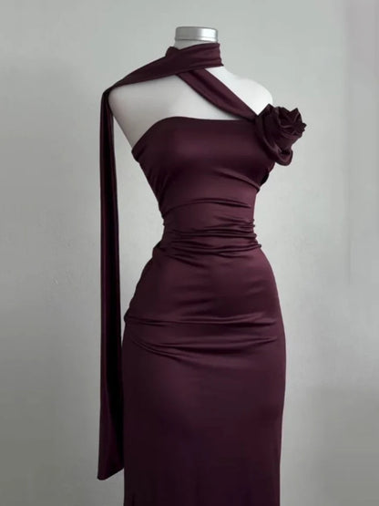 Dress Sexy Strapless Backless Long Dress Women Summer Fashion Ribbon Flower Party Evening Dresses Elegant Sleeveless Bodycon Prom Dress