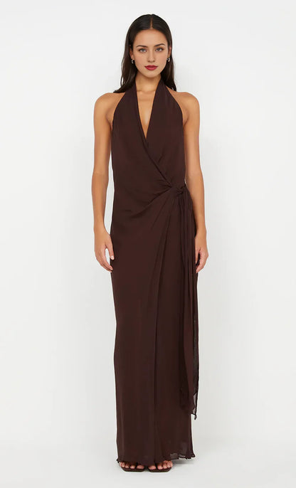 Dress Sexy V Neck Pleated Maxi Dress Sleeveless Sheath Column Solid Color Backless Prom Dress