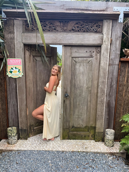 Dress Sexy Women's Maxi Dress A-line Sleeveless Backless Lace Up Long Slit Dress Prom Dress