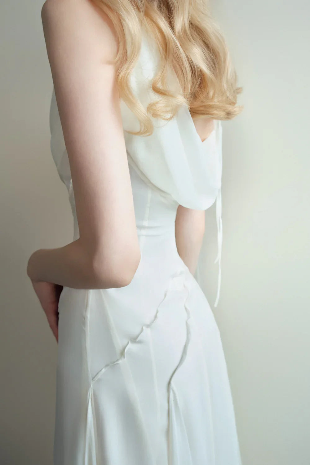 Dress Sheath Cowl Neck Voile Ankle Length Maxi Dress Sleeveless Simple Solid Color Backless Prom Dress