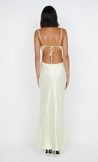 Dress Simple Straight Tube Spaghetti Straps Sleeveless Open Back Solid Color Maxi Dress Prom Dress