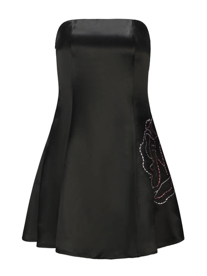 Dress Simple Strapless A-line Sleeveless Homecoming Dress Open Back Green Mini Dress