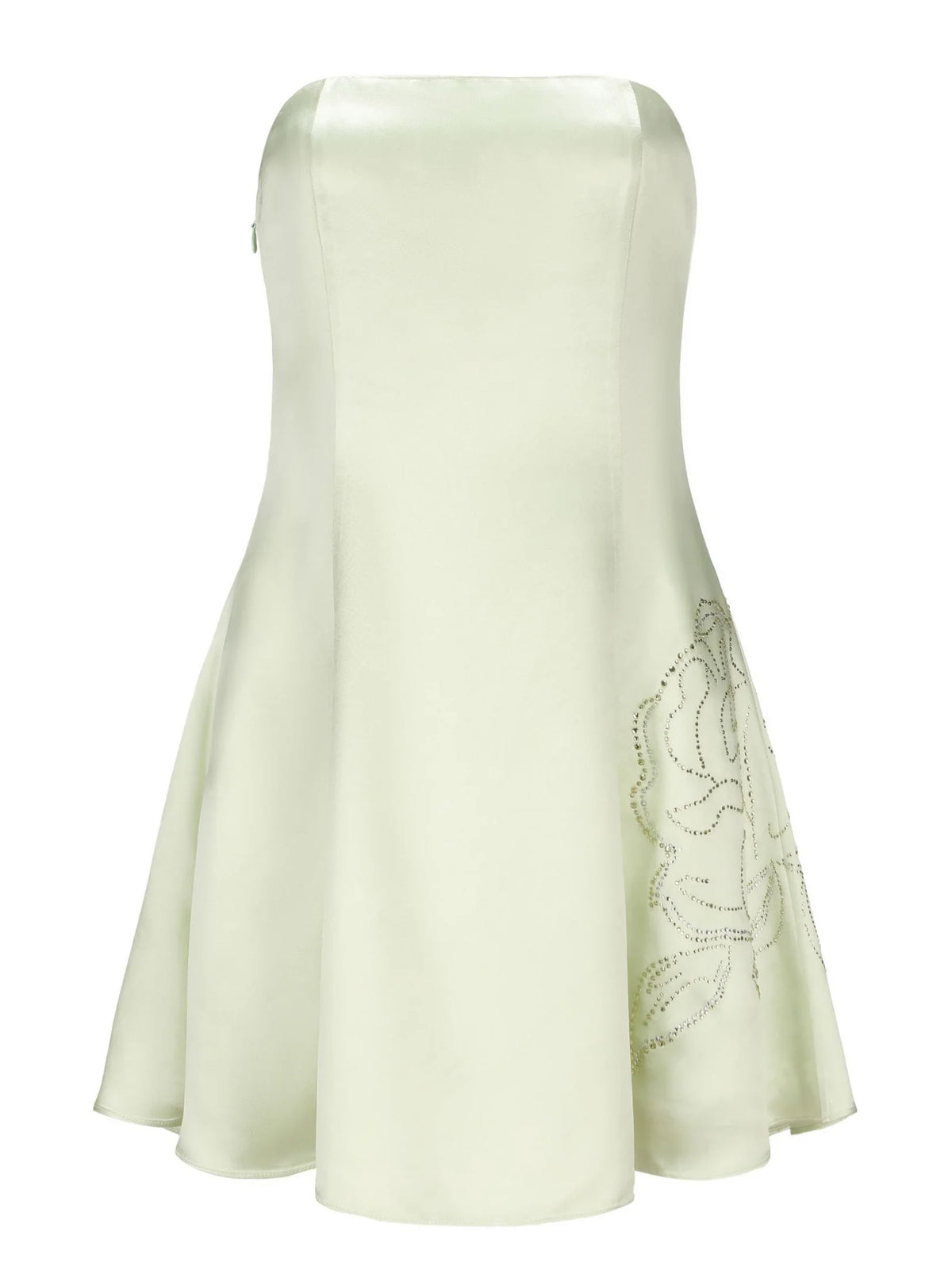 Dress Simple Strapless A-line Sleeveless Homecoming Dress Open Back Green Mini Dress