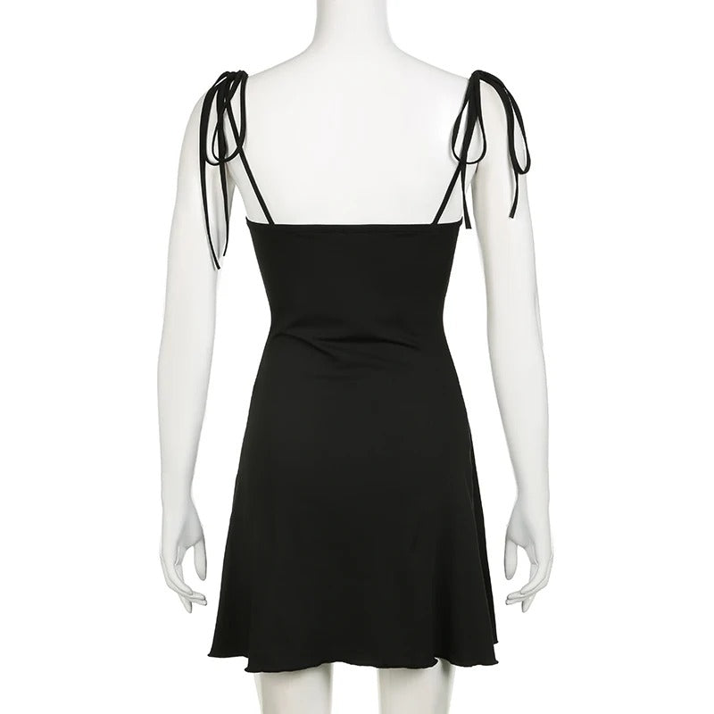 Dress Spaghetti Strappy Black Slim Summer Dress Mini Tierred Sexy Fashion Draped Holidays New Homecoming Dress