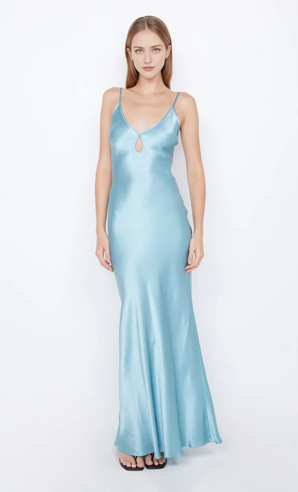 Dress Spaghetti Straps Big V Neck Sleeveless Open Back Lace Up Floor Length Prom Dress