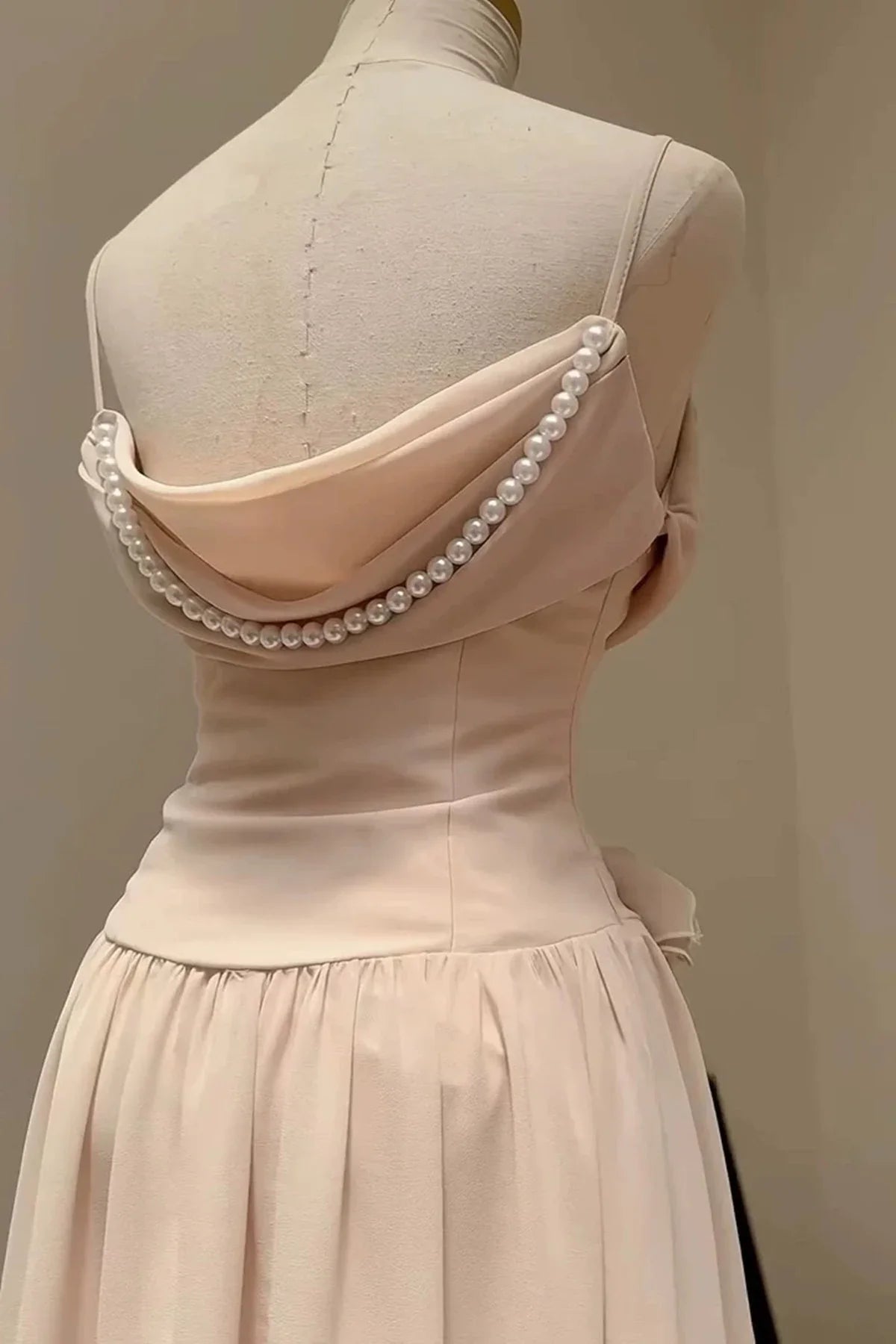 Dress Spaghetti Straps Cowl Neck A Line Sleeveless Ruffle Evening Party Dress Prom Dress