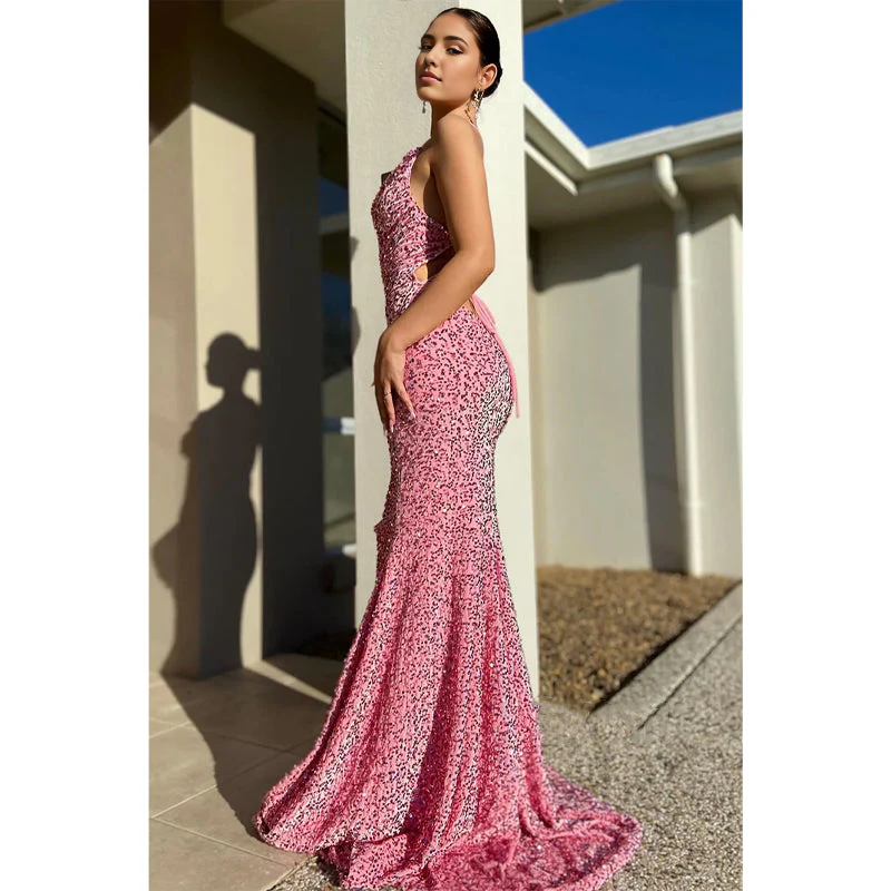 Dress Spaghetti Straps Sequins Mermaid Sparkly Prom Dress Party Dress