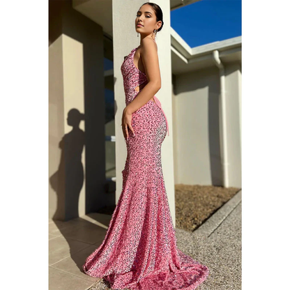 Dress Spaghetti Straps Sequins Mermaid Sparkly Prom Dress Party Dress