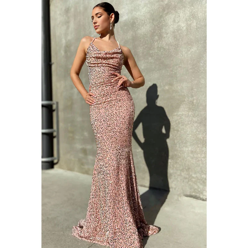 Dress Spaghetti Straps Sequins Mermaid Sparkly Prom Dress Party Dress