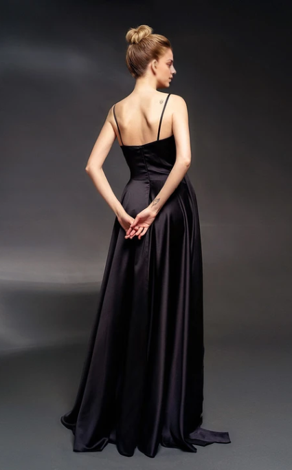 Dress Spaghetti Straps V-Neck Sleeveless Sheath Dress with Ruched Waist Prom Dress Formal Wear Dresses