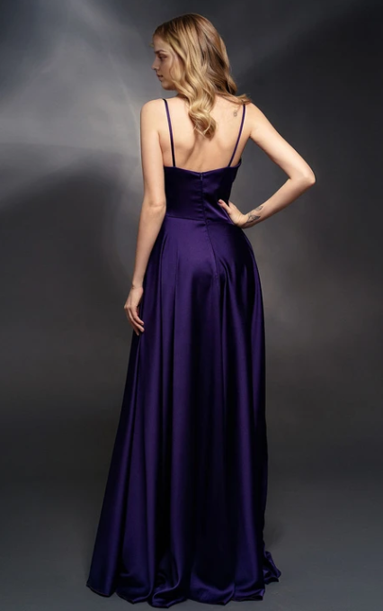 Dress Spaghetti Straps V-Neck Sleeveless Sheath Dress with Ruched Waist Prom Dress Formal Wear Dresses