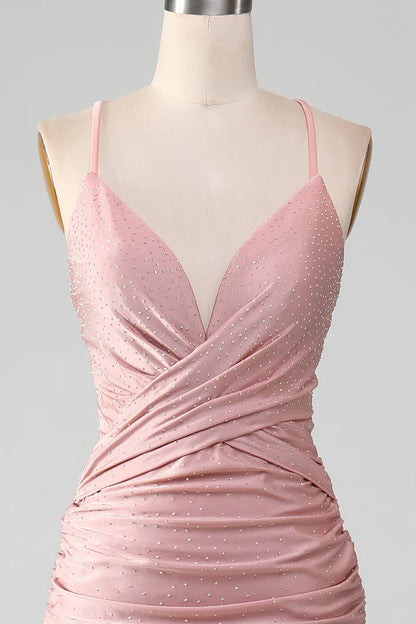 Dress Sparkly Blush Beaded Party Dress Sleeveless Maxi Dress With Mermaid Prom Dress