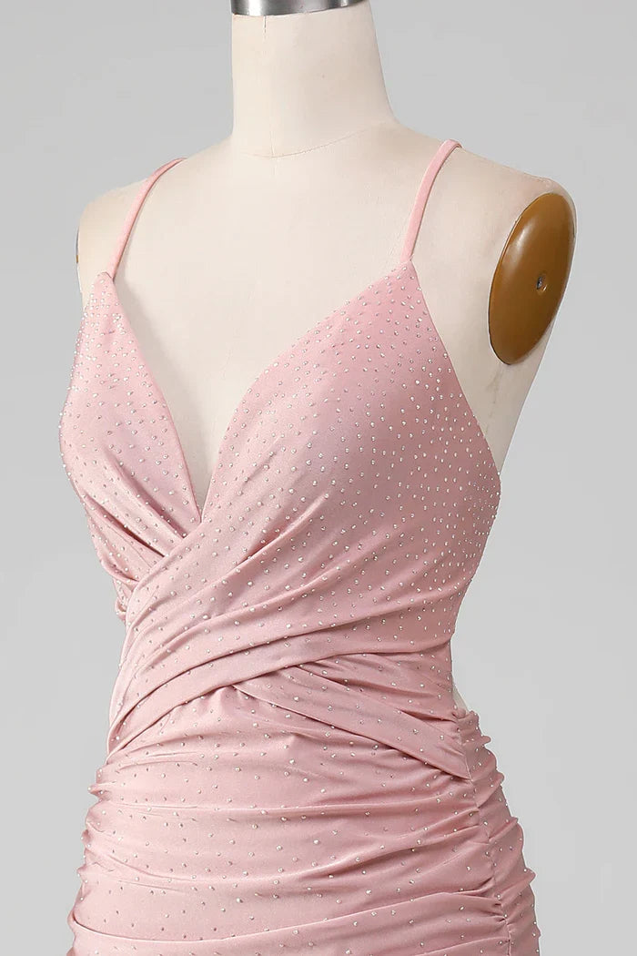 Dress Sparkly Blush Beaded Party Dress Sleeveless Maxi Dress With Mermaid Prom Dress