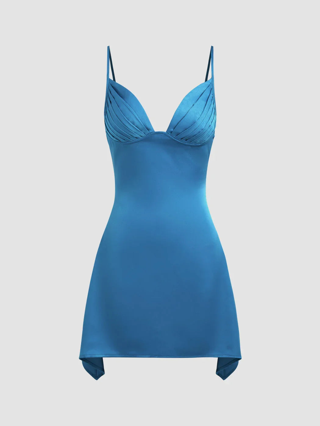 Dress Straps Aqua Asymmetrical Hem Short Dress Homecoming Dress