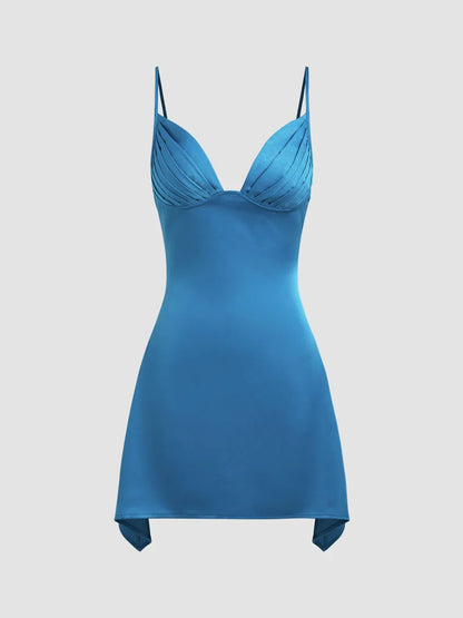 Dress Straps Aqua Asymmetrical Hem Short Dress Homecoming Dress