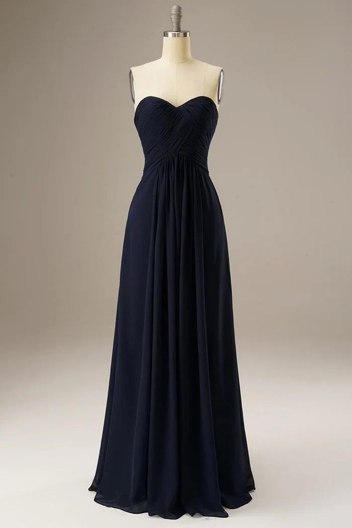 Dress Sweetheart Corset Back Chiffon Sleeveless Maxi Dress Prom Dress With Lace Up-Corset