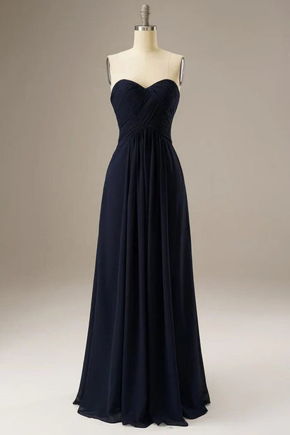 Dress Sweetheart Corset Back Chiffon Sleeveless Maxi Dress Prom Dress With Lace Up-Corset