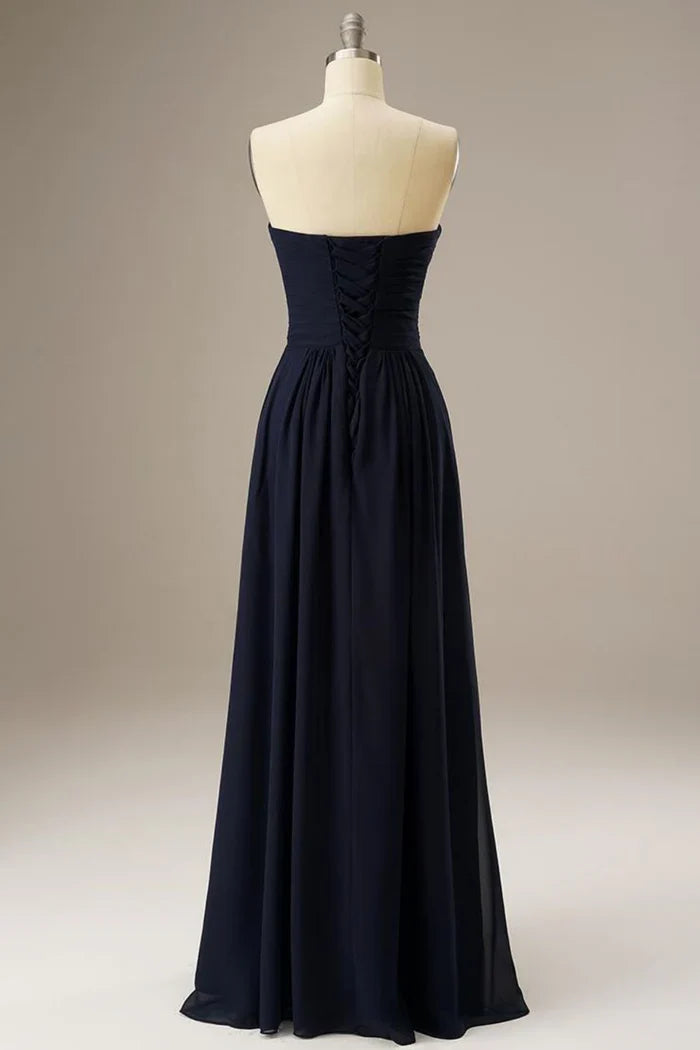 Dress Sweetheart Corset Back Chiffon Sleeveless Maxi Dress Prom Dress With Lace Up-Corset