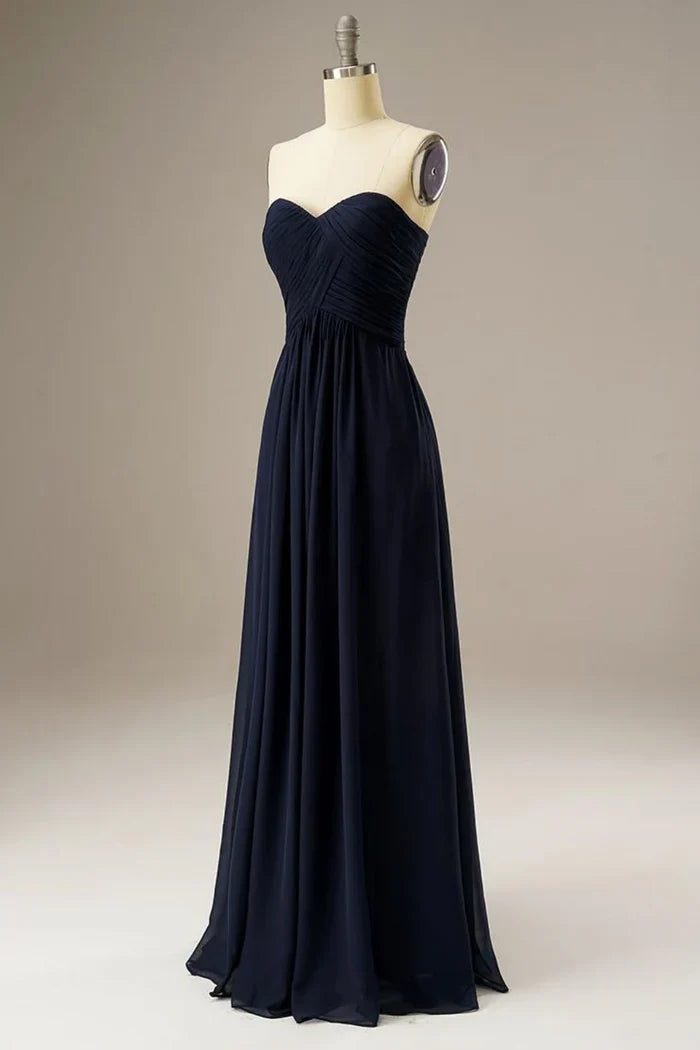 Dress Sweetheart Corset Back Chiffon Sleeveless Maxi Dress Prom Dress With Lace Up-Corset
