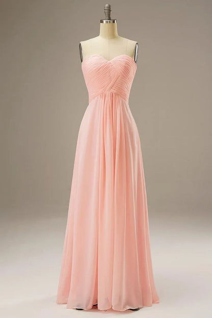 Dress Sweetheart Corset Back Chiffon Sleeveless Maxi Dress Prom Dress With Lace Up-Corset