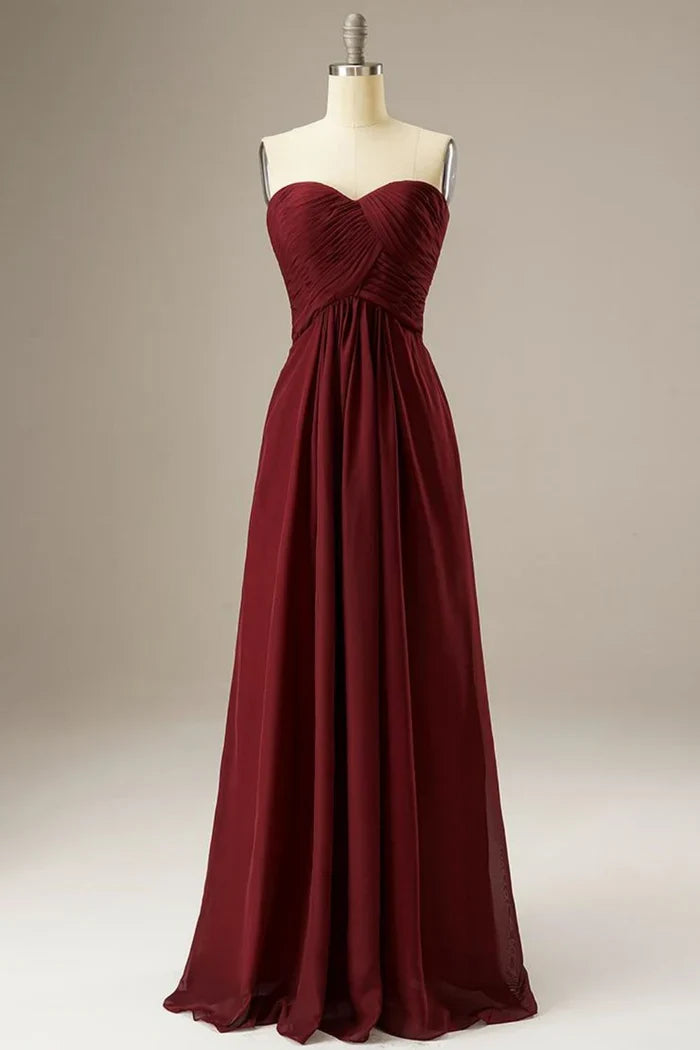 Dress Sweetheart Corset Back Chiffon Sleeveless Maxi Dress Prom Dress With Lace Up-Corset