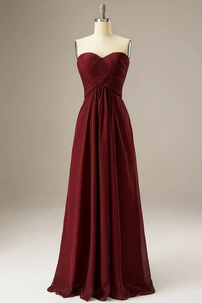 Dress Sweetheart Corset Back Chiffon Sleeveless Maxi Dress Prom Dress With Lace Up-Corset