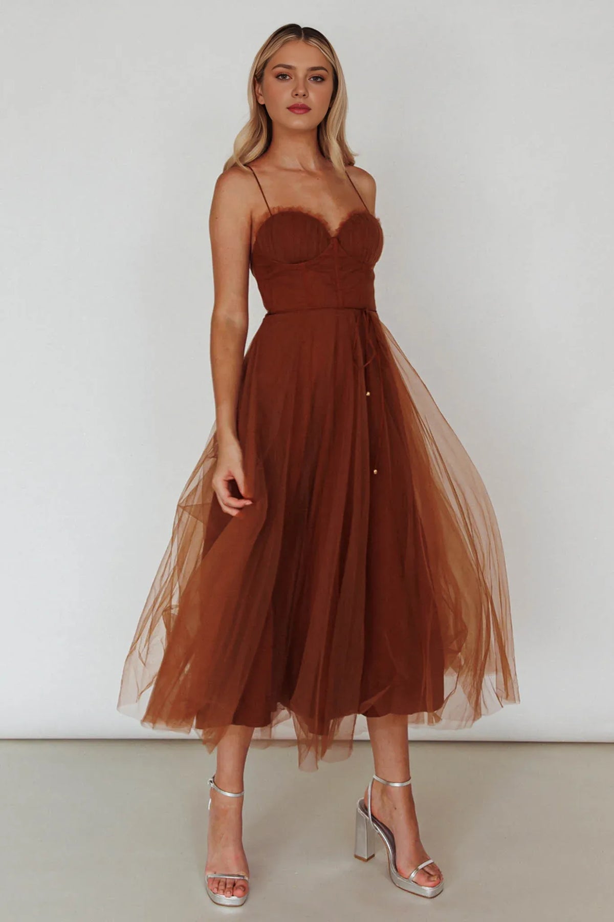Dress Sweetheart Neckline Chiffon Midi Dress Sage A-line Spaghetti Straps Sleeveless Backless Prom Dress