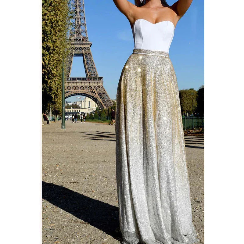 Dress Sweetheart Strapless Sequined A-Line Long Prom Evening Party Gown Prom Dresses Shops
