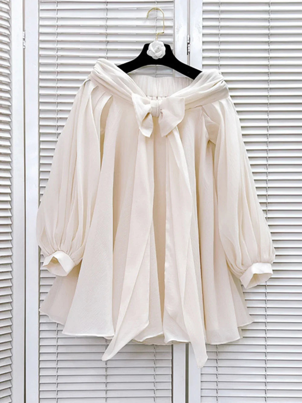 Dress Trendy Fluffy Mini Dress Off Shoulder with Bow Lantern Sleeves Party Dress Elegant Short Prom Dress Homecoming Dress