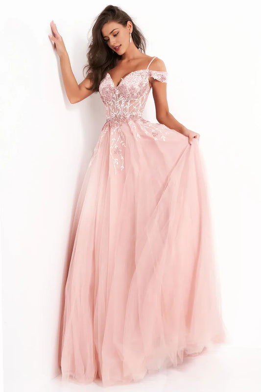 Dress Turquoise Tulle Gown Off Shoulder Neck Embroidered Bodice Tulle Ball Gown Skirt And A Dramatic Hem Prom Dress